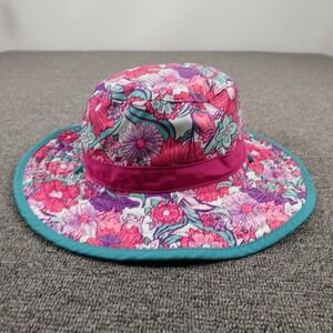 Sunday Afternoons Hat Boonie Kids Medium Pink Purple Teal Floral Sun Bucket
